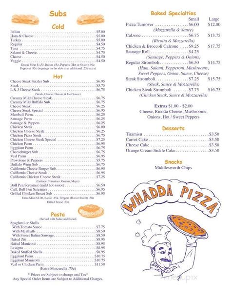 whadda pizza danville menu